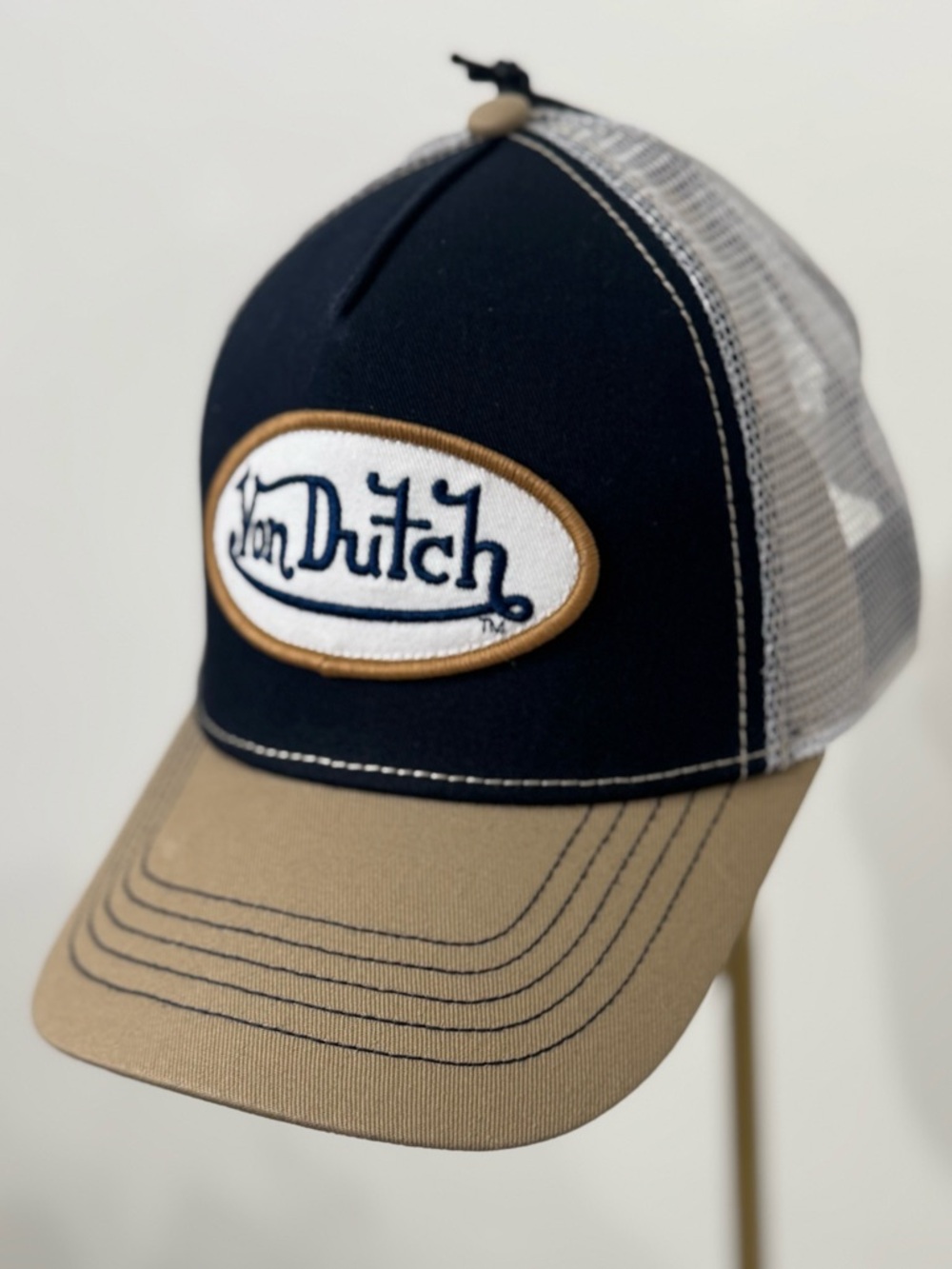 ⭐️ LAST ONE! NWT Von Dutch Navy With Tan Classic Trucker - Adjustable - SnapBack